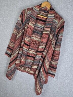 American Eagle Outfitters Striped Waterfall Cardigan Sweater Womens Sz M